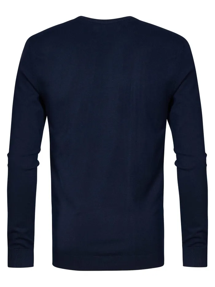 Men Knits and Sweats Petrol Industries Essential VNeck Knit Midnight Navy