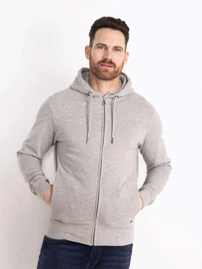 Men Knits and Sweats Petrol Industries Essential Zip Hoodie Light Grey Melee
