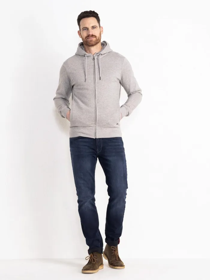 Men Knits and Sweats Petrol Industries Essential Zip Hoodie Light Grey Melee