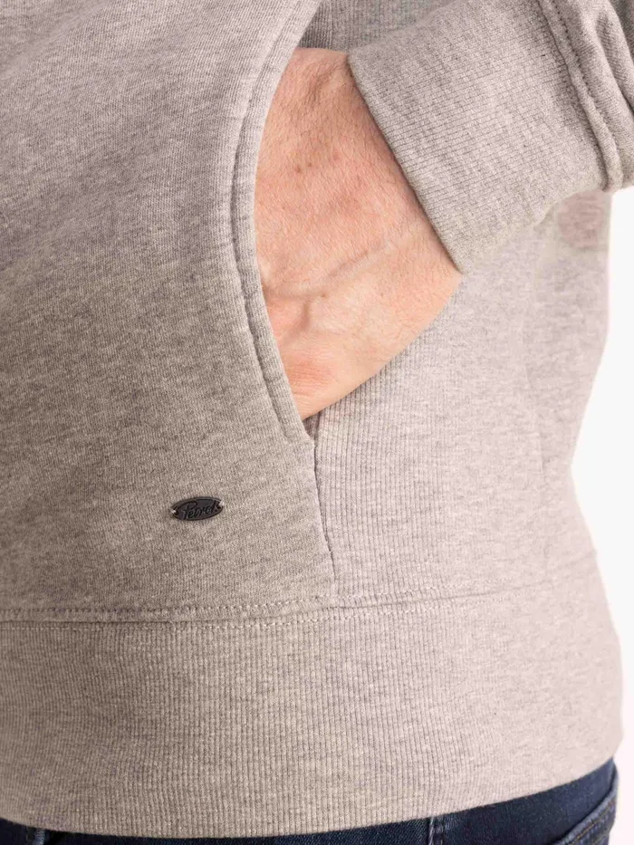 Men Knits and Sweats Petrol Industries Essential Zip Hoodie Light Grey Melee