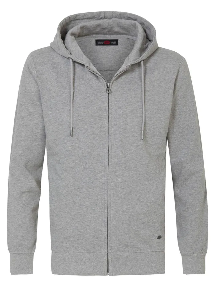 Men Knits and Sweats Petrol Industries Essential Zip Hoodie Light Grey Melee