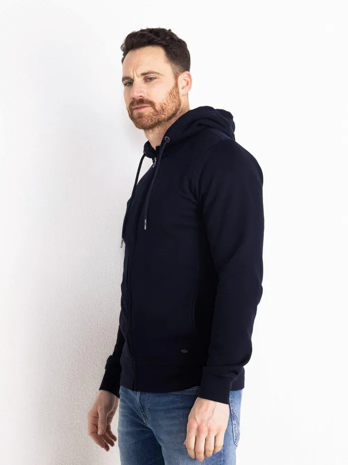 Men Knits and Sweats Petrol Industries Essential Zip Hoodie Midnight Navy