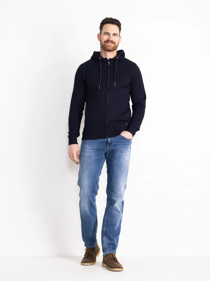 Men Knits and Sweats Petrol Industries Essential Zip Hoodie Midnight Navy