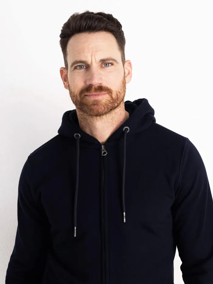 Men Knits and Sweats Petrol Industries Essential Zip Hoodie Midnight Navy