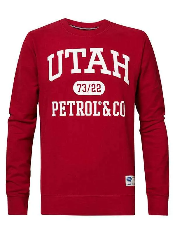 Men Knits and Sweats Petrol Industries Utah Crewneck Fire Red