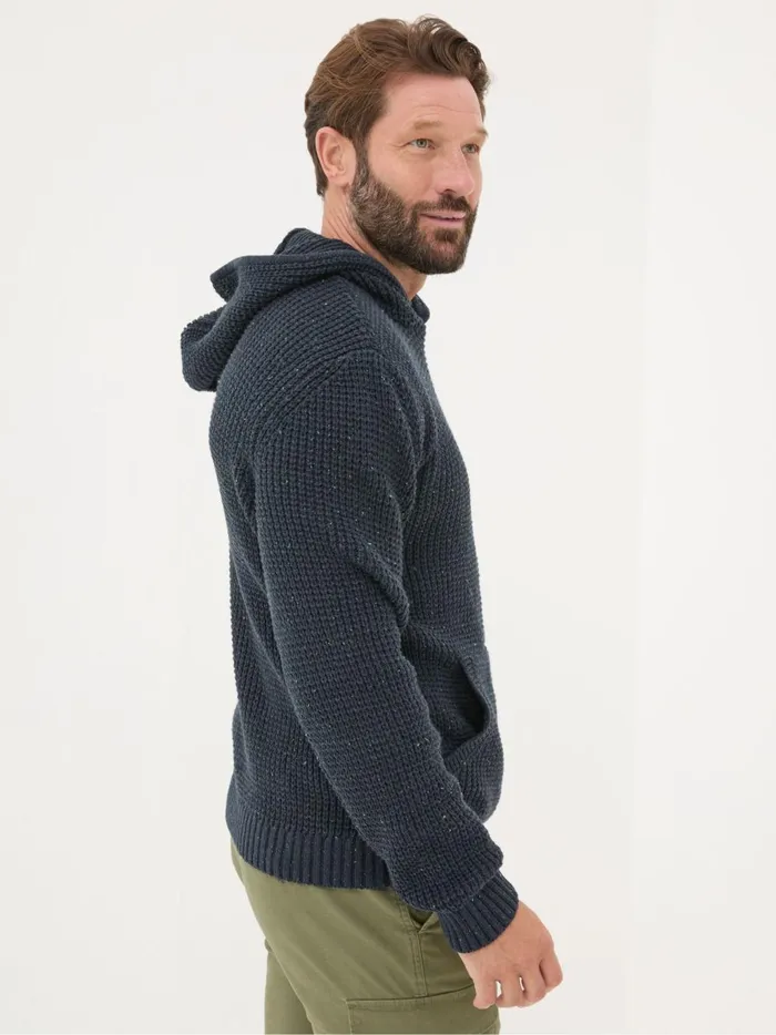 Men Knitwear Fat Face Navy Waffle Knitted Hoodie Men Knitwear Fat Face Navy Waffle Knitted Hoodie