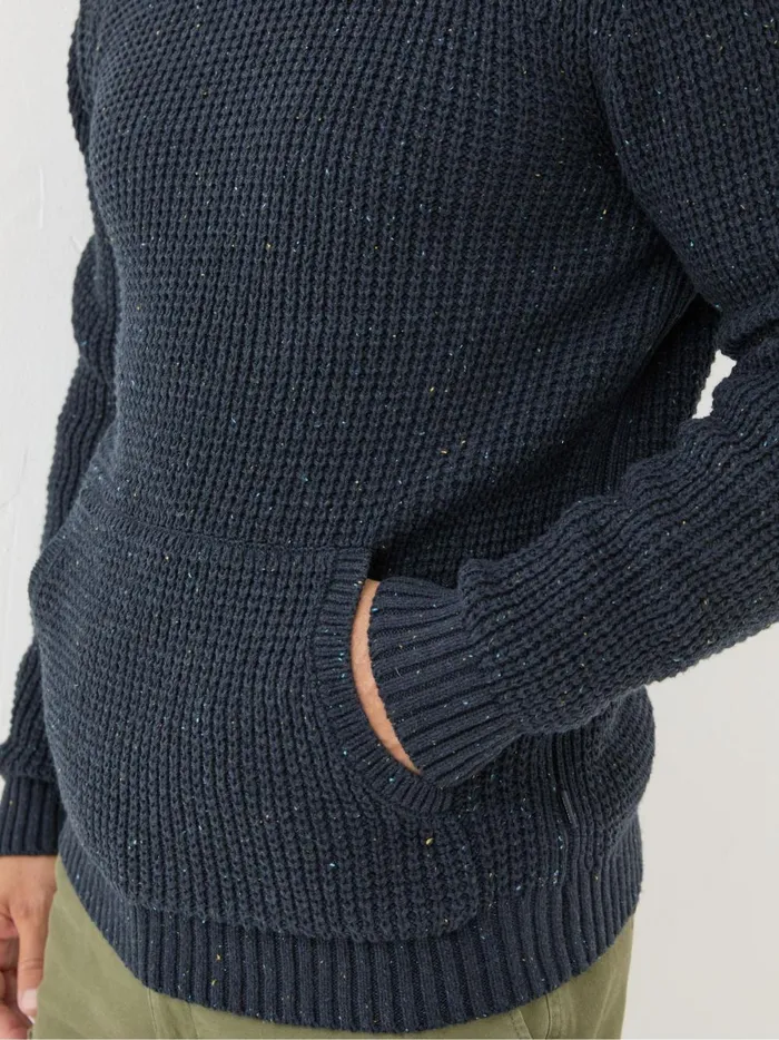 Men Knitwear Fat Face Navy Waffle Knitted Hoodie Men Knitwear Fat Face Navy Waffle Knitted Hoodie