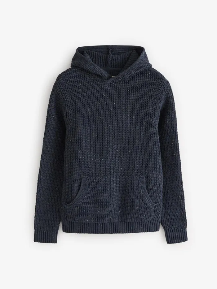 Men Knitwear Fat Face Navy Waffle Knitted Hoodie Men Knitwear Fat Face Navy Waffle Knitted Hoodie