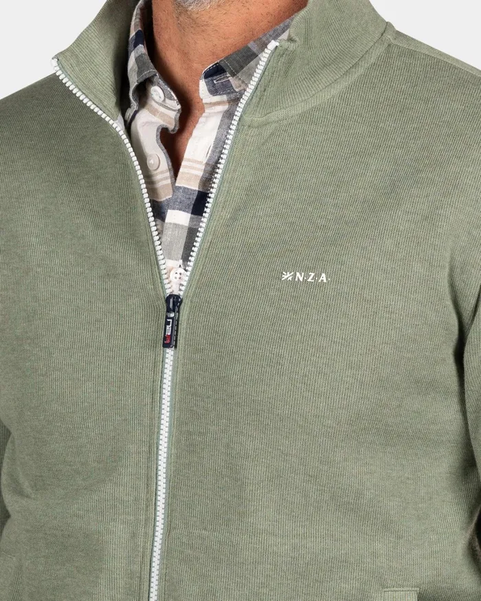 Men Knitwear NZA New Zealand Auckland Light Green Cardigan 8211 Sage