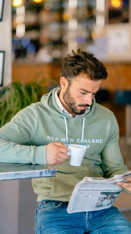 Men Knitwear NZA New Zealand Auckland Light Green Hoodie 8211 Sage