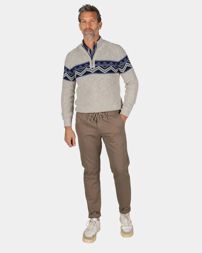 Men Knitwear NZA New Zealand Auckland SandColored Knitted Cotton Pullover 8211 Shimmering Sand Men Knitwear NZA New Zealand Auckland SandColored Knitted Cotton Pullover 8211 Shimmering Sand
