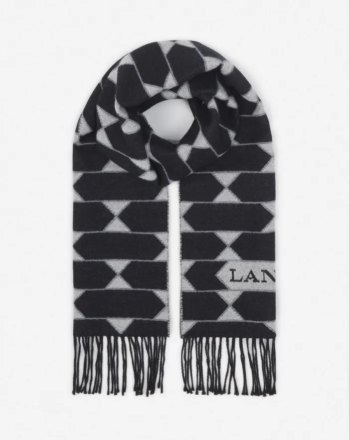 Men Lanvin Scarves Twotone Wool Scarf Blackwhite Men Lanvin Scarves Twotone Wool Scarf Blackwhite