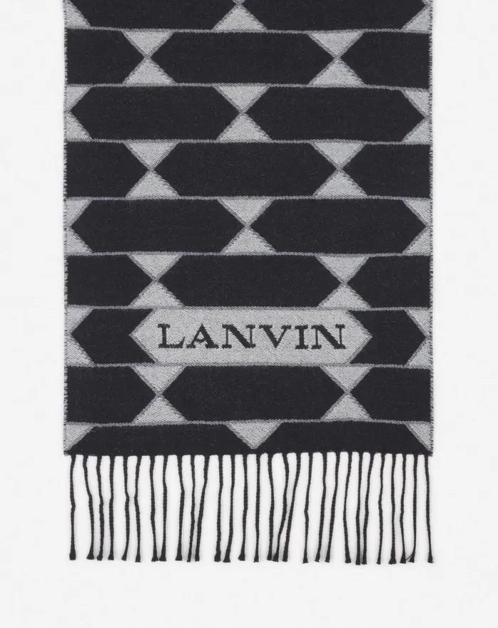 Men Lanvin Scarves Twotone Wool Scarf Blackwhite Men Lanvin Scarves Twotone Wool Scarf Blackwhite