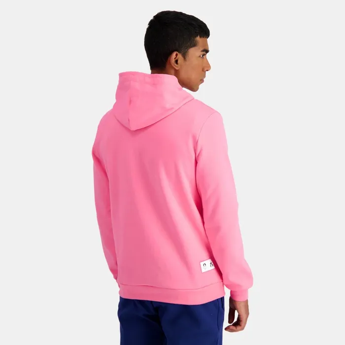 Men Le Coq Sportif Sweatshirts Paris 2024 Hoodie Pink Carnation