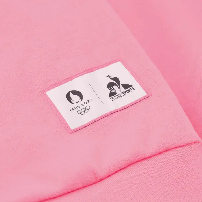 Men Le Coq Sportif Sweatshirts Paris 2024 Hoodie Pink Carnation