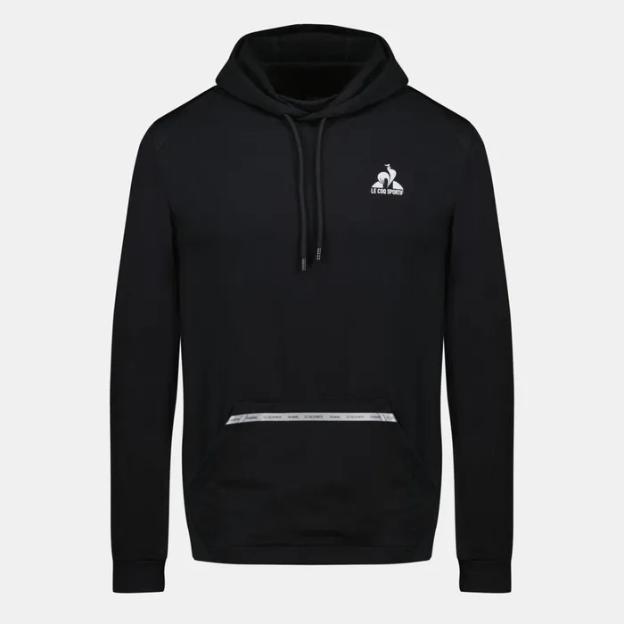 Men Le Coq Sportif Sweatshirts Training Performance Hoodie Black