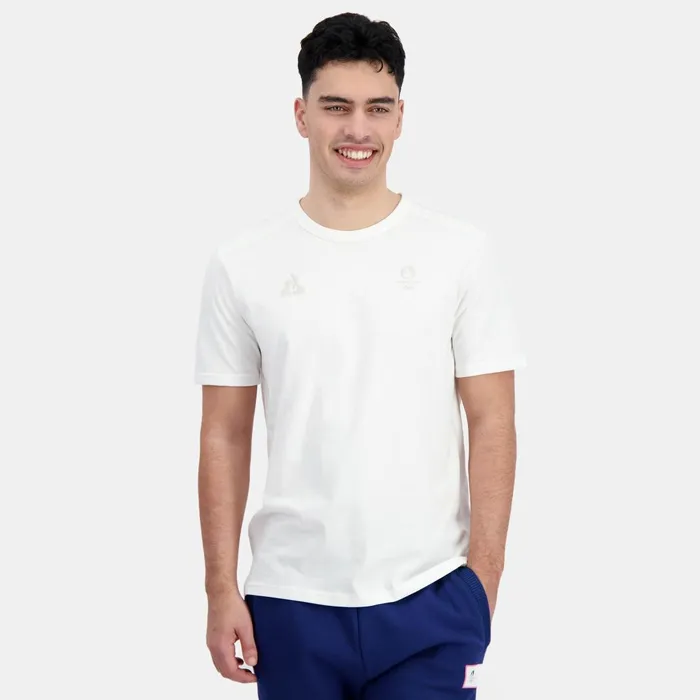 Men Le Coq Sportif Tshirts And Tops Paris 2024 TShirt Marshmallow