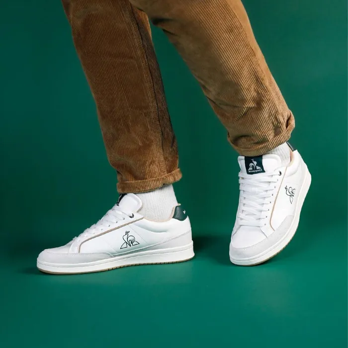 Men Le Coq Sportif Trainers And Sneakers Shoes NOAH2 Optical White Trekking Green Men Le Coq Sportif Trainers And Sneakers Shoes NOAH2 Optical White Trekking Green