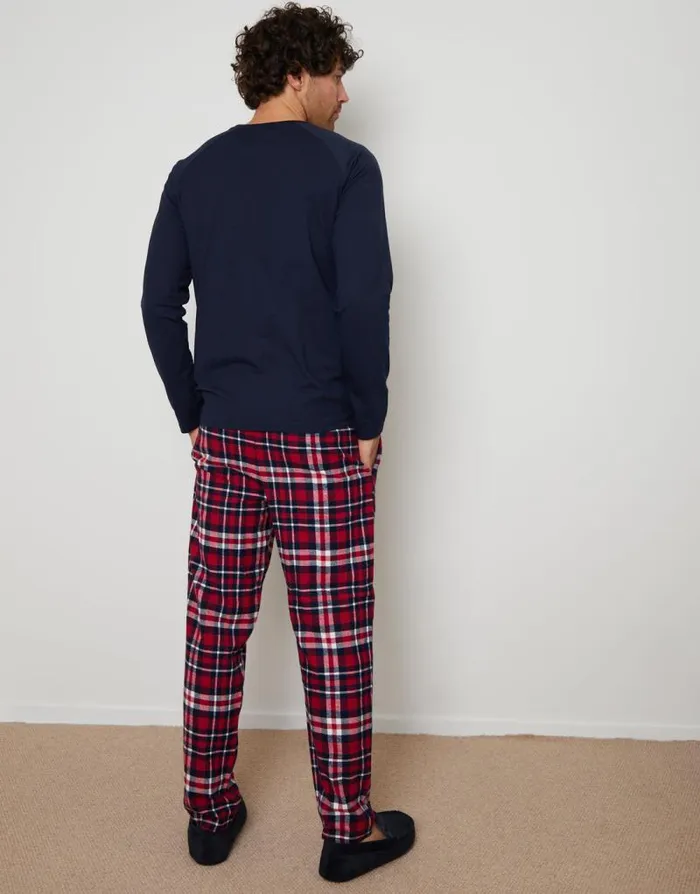 Men Navy and Red Pyjama Sweatshirt and Bottoms 2Piece Set Threadbare Pyjamas Men Navy and Red Pyjama Sweatshirt and Bottoms 2Piece Set Threadbare Pyjamas