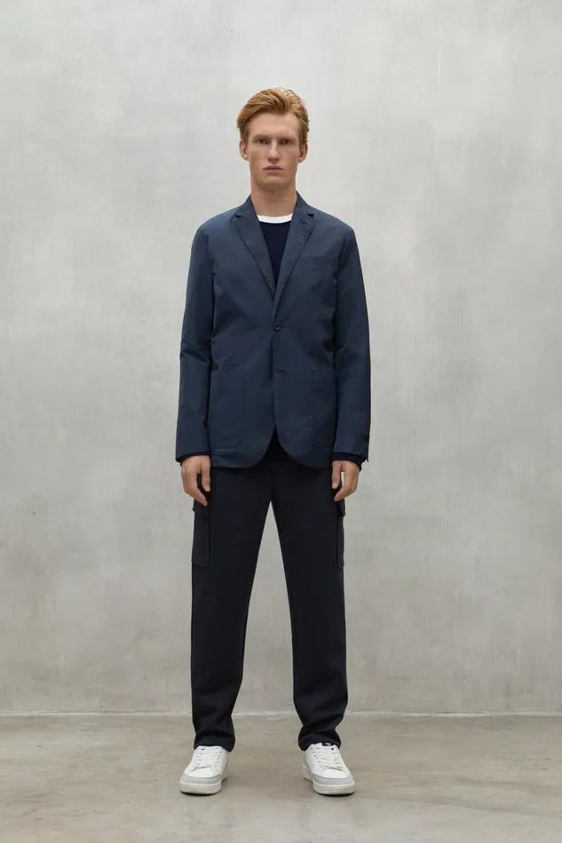 Men Navy Blue Alpen Jacket Ecoalf Coats And Jackets