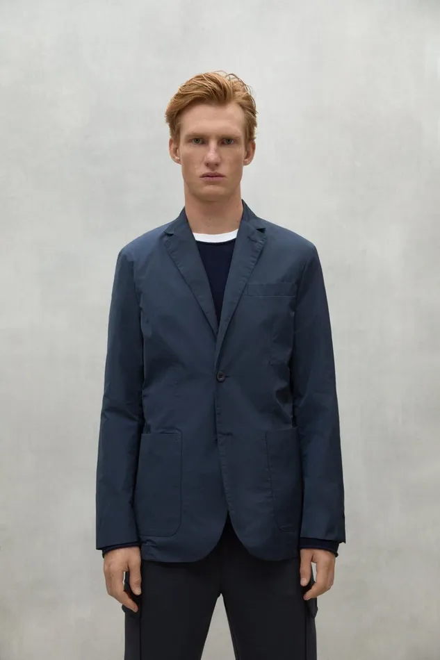 Men Navy Blue Alpen Jacket Ecoalf Coats And Jackets