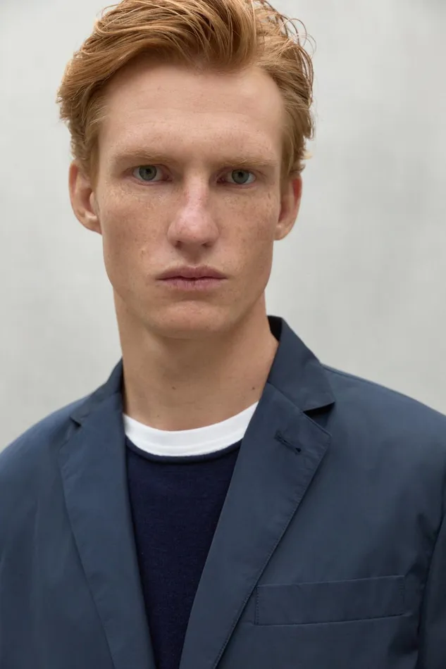 Men Navy Blue Alpen Jacket Ecoalf Coats And Jackets
