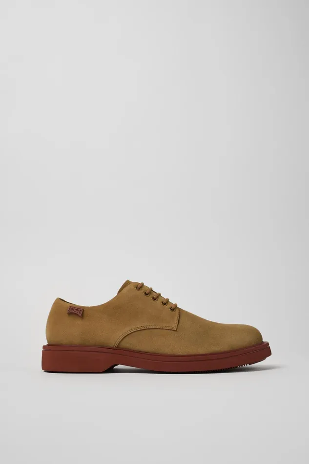 Men Norman Light Brown Nubuck Shoes Camper Formal Shoes Men Norman Light Brown Nubuck Shoes Camper Formal Shoes