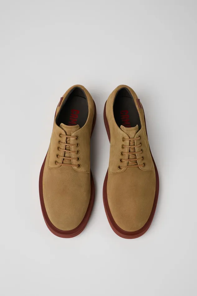 Men Norman Light Brown Nubuck Shoes Camper Formal Shoes Men Norman Light Brown Nubuck Shoes Camper Formal Shoes