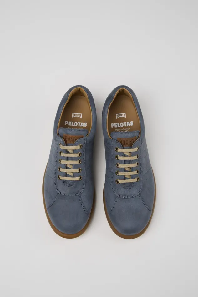 Men Pelotas Blue Nubuck Oxford Sneaker Camper Casual Shoes