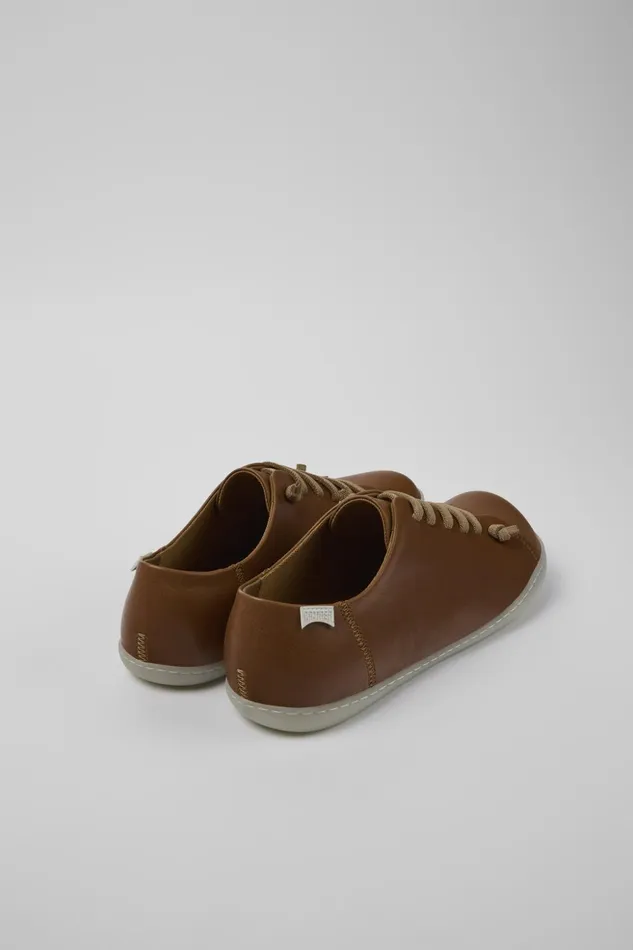 Men Peu Brown Leather Basket Camper Casual Shoes