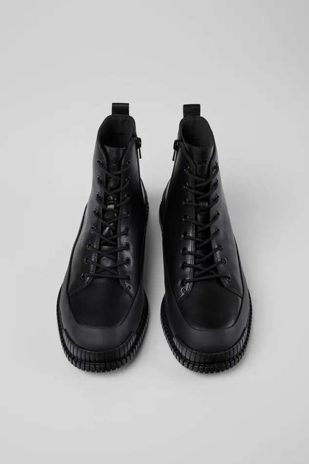 Men Pix Black Lace Up Boot Camper Ankle Boots Men Pix Black Lace Up Boot Camper Ankle Boots