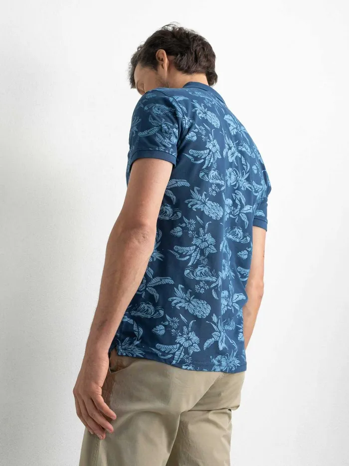 Men Polo Shirts Petrol Industries Botanical Polo Shirt Petrol Blue