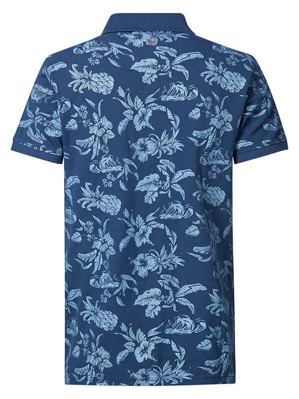 Men Polo Shirts Petrol Industries Botanical Polo Shirt Petrol Blue