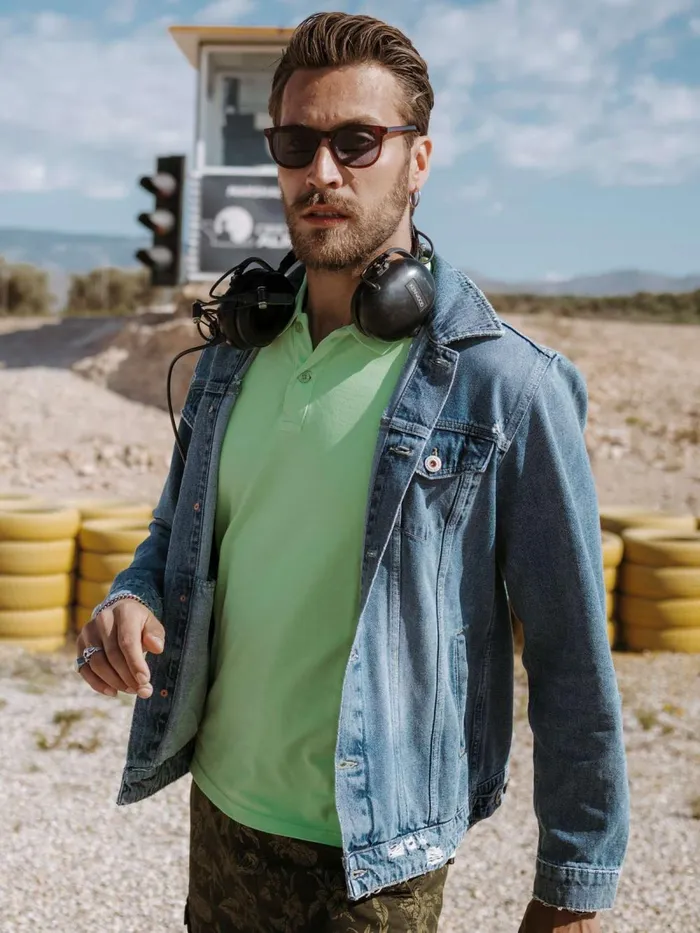 Men Polo Shirts Petrol Industries Classic Polo Shirt Green Gecko