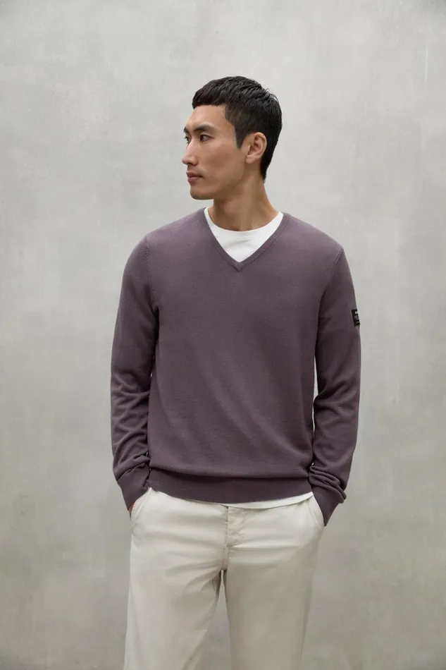 Men Purple Ferro Sweater Ecoalf Knitwear