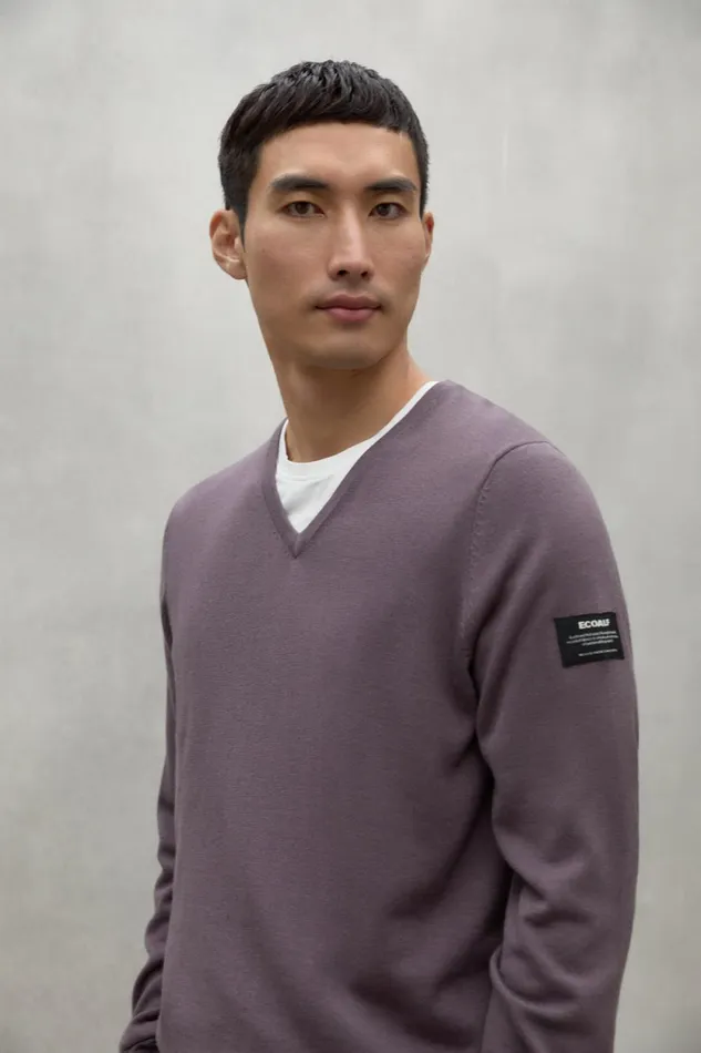 Men Purple Ferro Sweater Ecoalf Knitwear