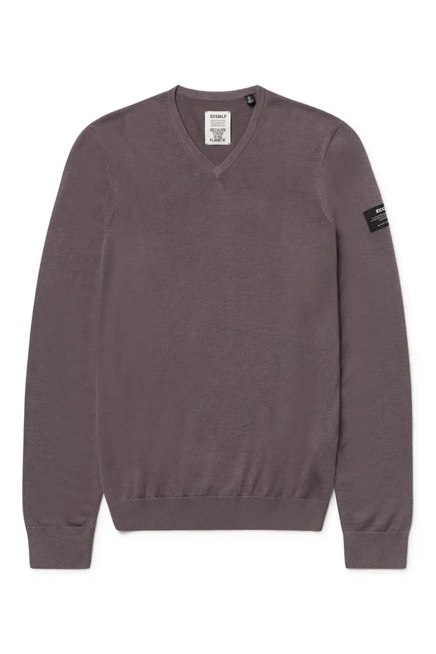 Men Purple Ferro Sweater Ecoalf Knitwear