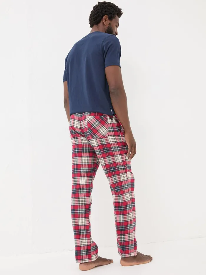 Men Pyjamas and Nightwear Fat Face Navy Check Pyjamas Set