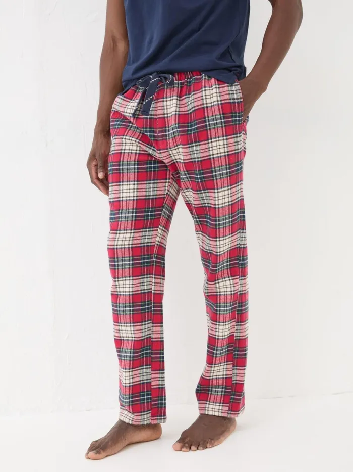 Men Pyjamas and Nightwear Fat Face Navy Check Pyjamas Set