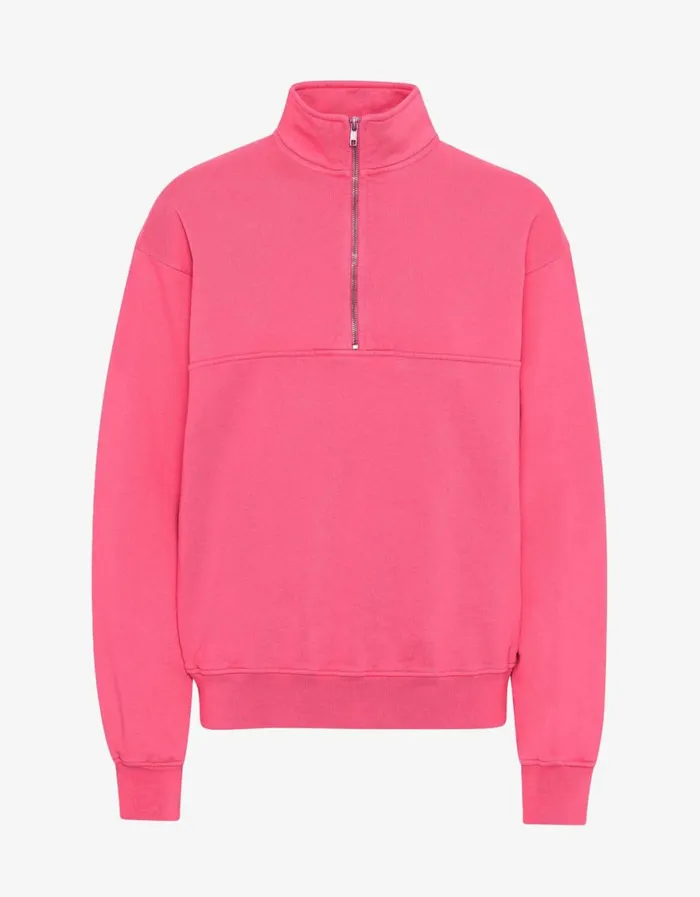 Men Quarter Zips Colorful Standard Organic Quarter Zip Bubblegum Pink