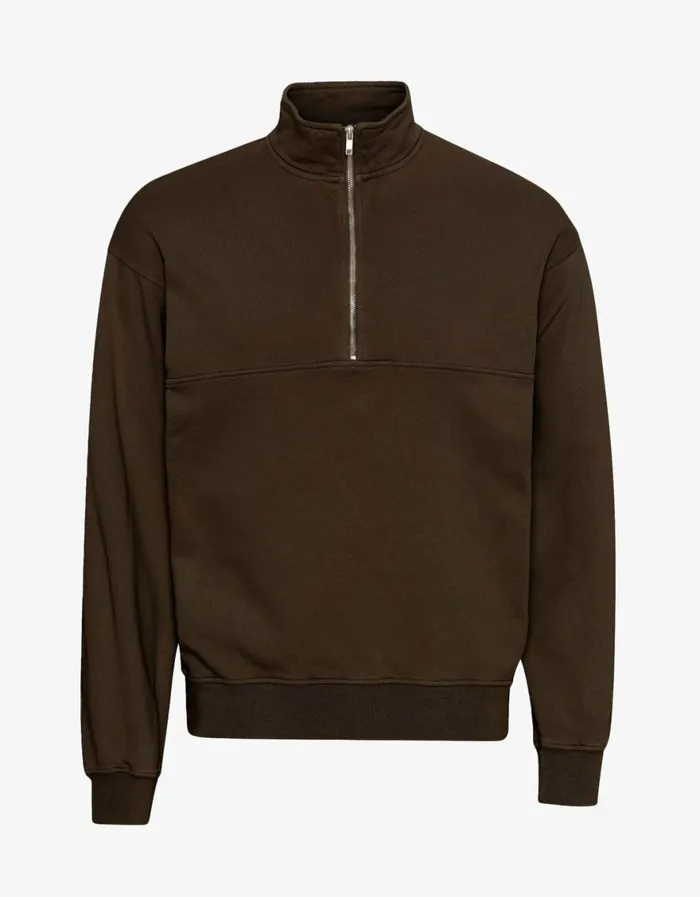 Men Quarter Zips Colorful Standard Organic Quarter Zip Coffee Brown