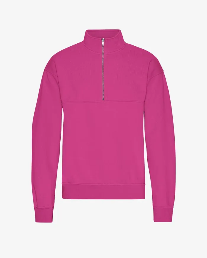 Men Quarter Zips Colorful Standard Organic Quarter Zip Magenta Blaze