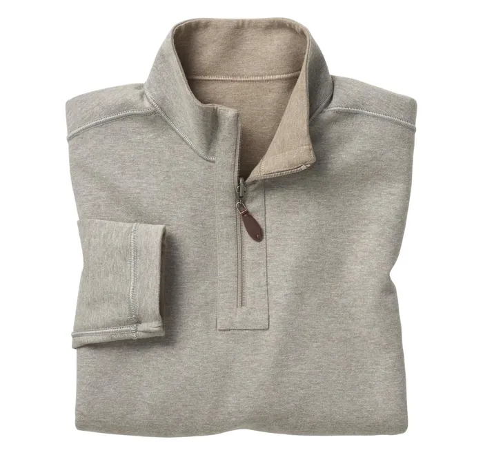 Men Reversible Solid QuarterZip Oatmeallight Gray JohnstonandMurphy Sweaters and Knits Men Reversible Solid QuarterZip Oatmeallight Gray JohnstonandMurphy Sweaters and Knits