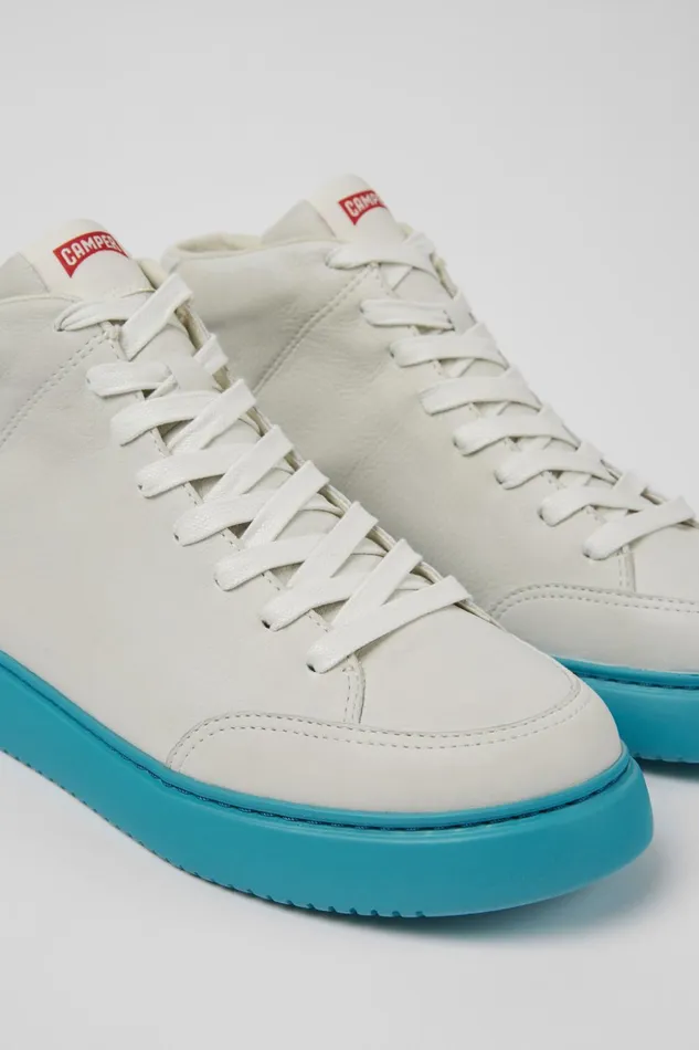 Men Runner K21 White Nondyed Leather Sneakers Camper Ankle Boots