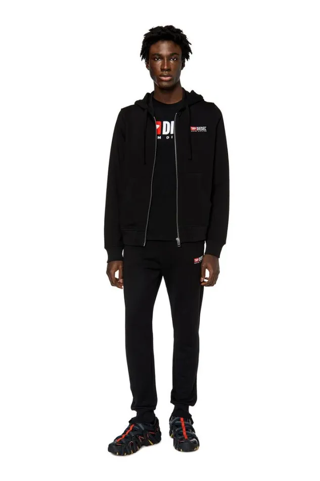 Men SGinnHoodZipDiv Black Diesel Sweaters