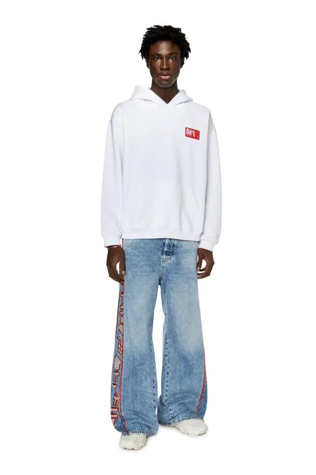 Men SNlabelHood White Diesel Sweaters