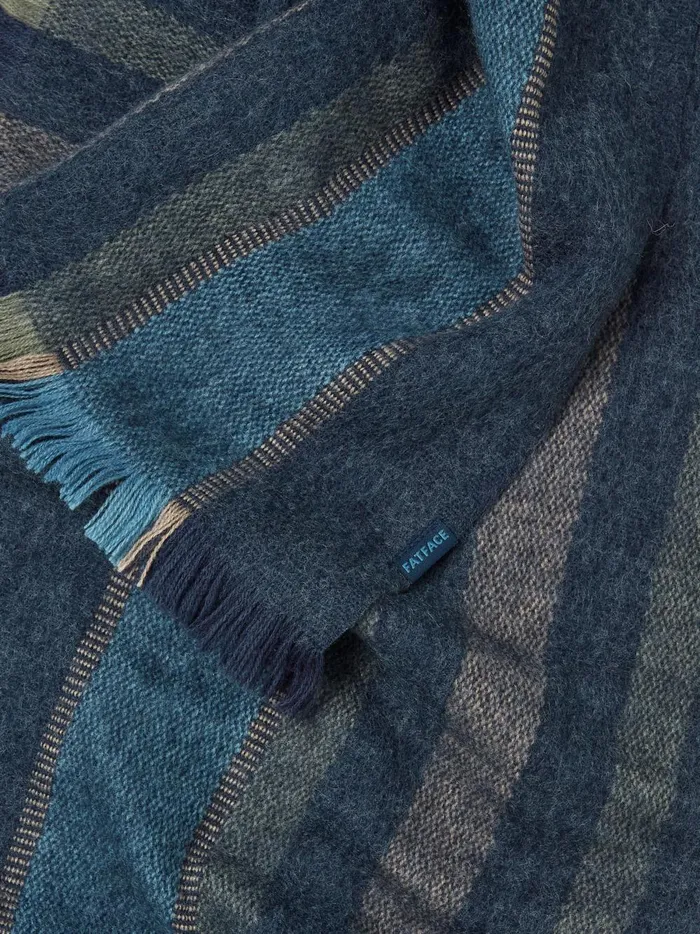 Men Scarves Fat Face Blue Marl Woven Stripe Scarf Men Scarves Fat Face Blue Marl Woven Stripe Scarf