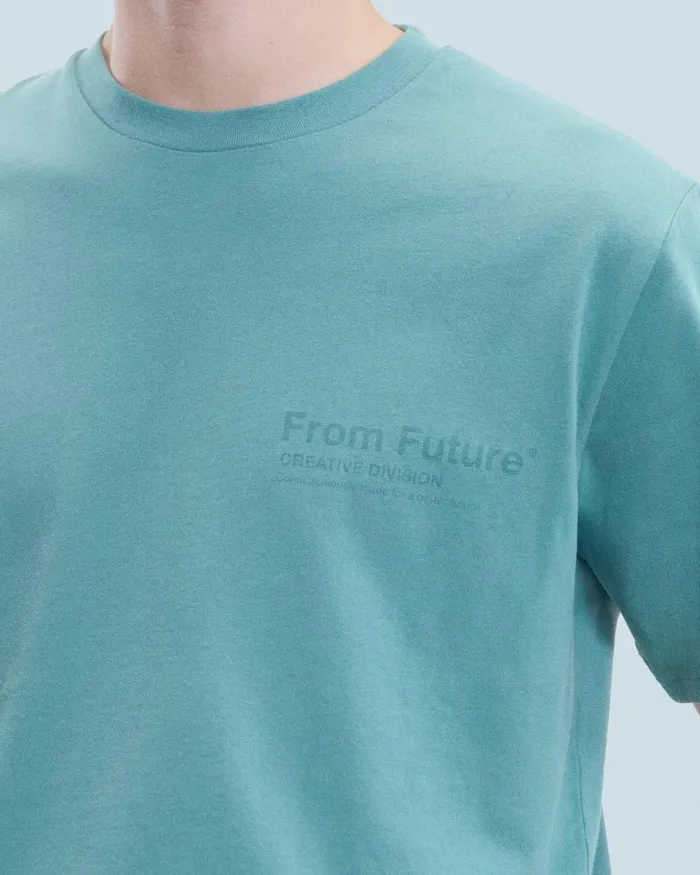 Men Shirts and TShirts From Future Crewneck TShirt Creative Division Washed Green Almond