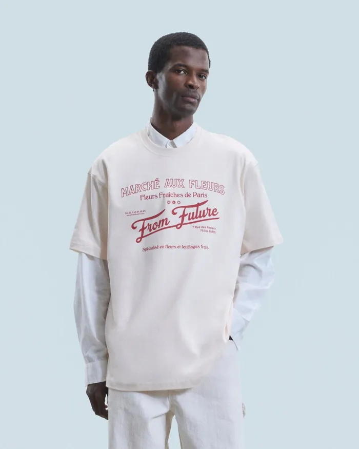 Men Shirts and TShirts From Future Crewneck TShirt March Aux Fleurs Sand