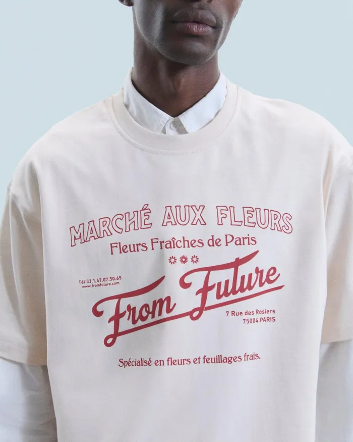 Men Shirts and TShirts From Future Crewneck TShirt March Aux Fleurs Sand